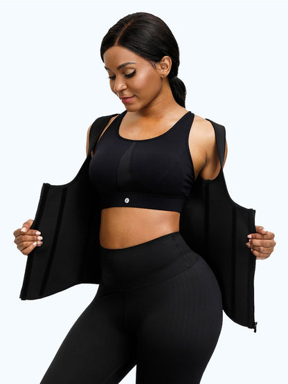 Lighteme Premium Waist Trainer Vest - Double Velcro Compression Straps with Supportive Zipper!