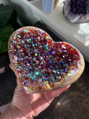 Lighteme Angel Aura Heart Shaped Rainbow Crystal Cluster