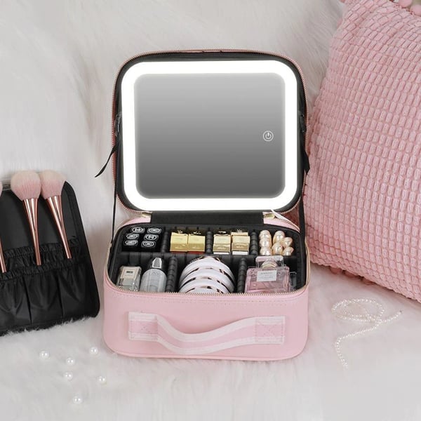 Lighteme Cosmetic Bag with Mirror & USB Port