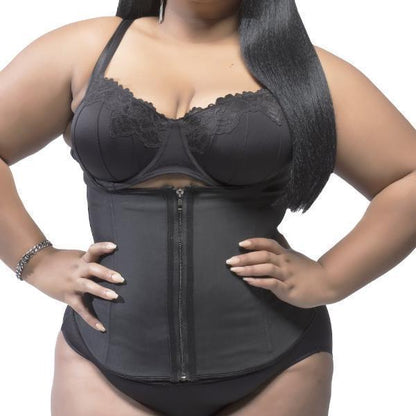 Lighteme Plus Size "Clip & Zip" Waist Trainer - 3 Hook & Zippered Body Shaper!