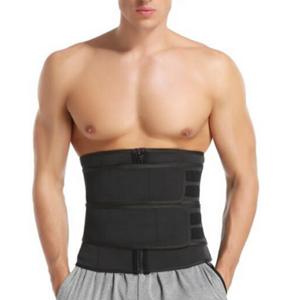 Lighteme Men's Waist Trainer - Double Compression Strap Sweat Belt - Burn Stomach Fat!!