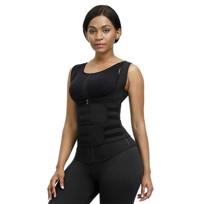 Lighteme Premium Waist Trainer Vest - Double Velcro Compression Straps with Supportive Zipper!