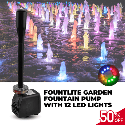 Lighteme Garden Fountain Pump with 12 LED Lights