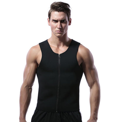 Lighteme Men's Waist Training Zippered Sauna Vest - Burn Fat Fast!