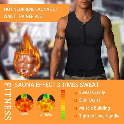 Lighteme Men's Fat Burning Waist Sauna Vest - Burn Extra Calories & Tone Up Fast!