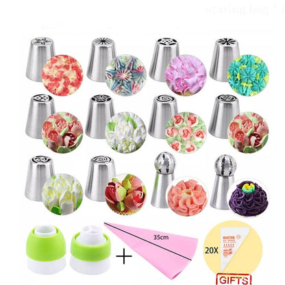 Lighteme Cake Decorating - Set of 14 pieces incl. FREE piping bag