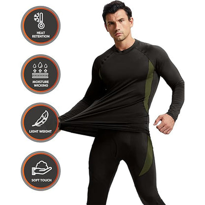 Lighteme Men's Stretch Thermal Underwear Tactical Sports Shapewear Set