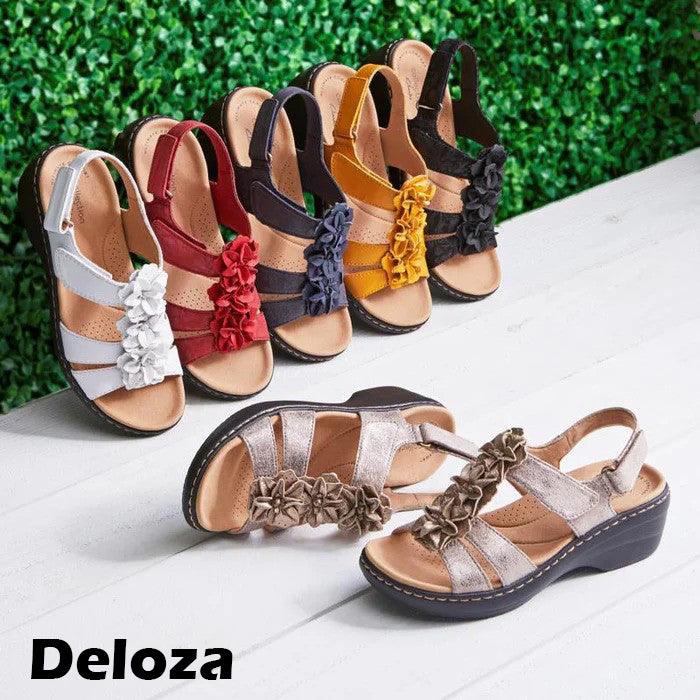 Lighteme Flat sandals with floral pattern