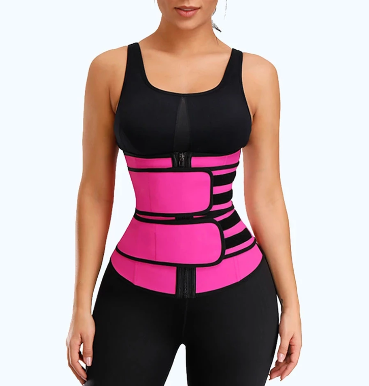 Lighteme Premium Waist Trainer - Double Compression Velcro Straps and Supportive Zipper!