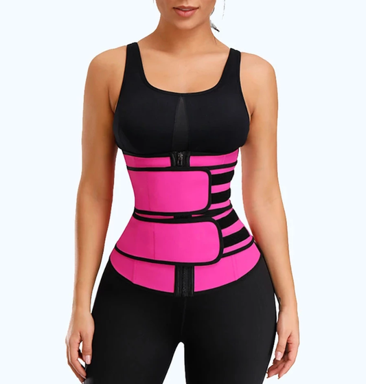 Lighteme Premium Waist Trainer - Double Compression Velcro Straps and Supportive Zipper!