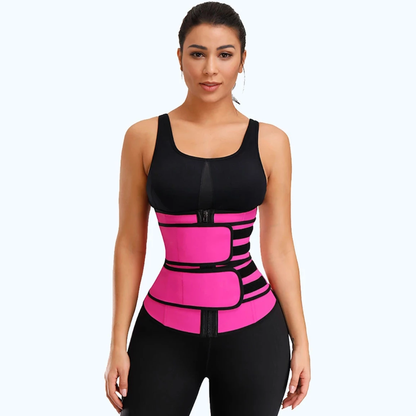 Lighteme Premium Waist Trainer - Double Compression Velcro Straps and Supportive Zipper!