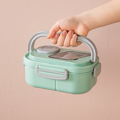 Lighteme Portable Lunch Container with Compartments & Carrying Handle