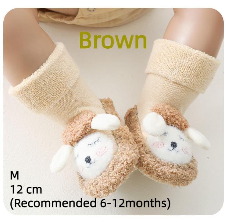 Lighteme Baby Boots cartoon plush cotton toddler shoes