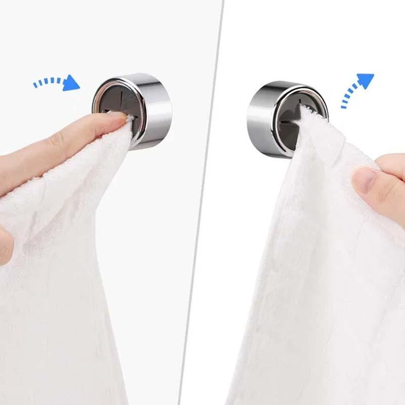 Lighteme Round Self-Adhesive Push Towel Hooks | Set of 5