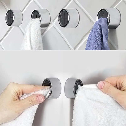 Lighteme Round Self-Adhesive Push Towel Hooks | Set of 5