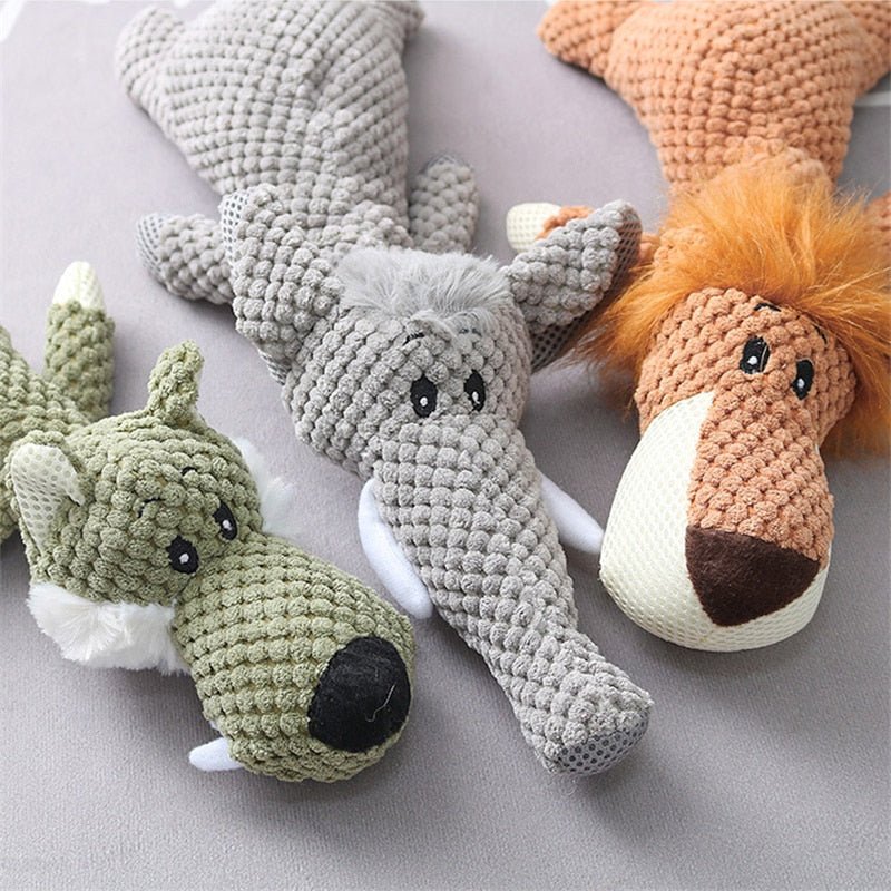 Lighteme Plush Cartoon Puppy Chew Toy with Squeaker for Small Dogs