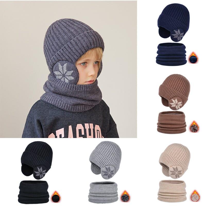 Lighteme Heatedbeanie Winter Beanie Hat Scarf Sets Warm Knit Hat