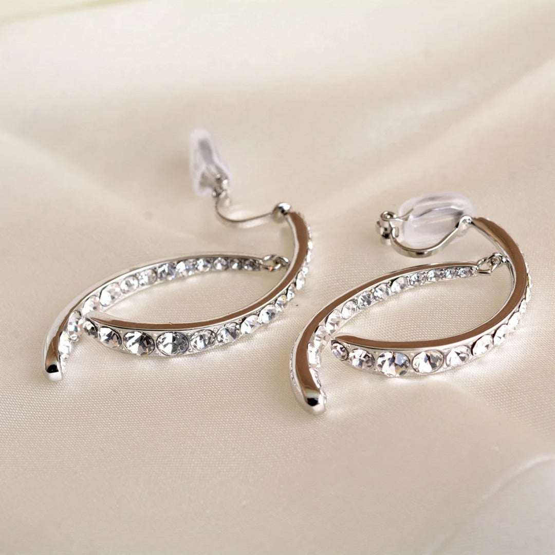 Lighteme Cross-shaped curved earrings