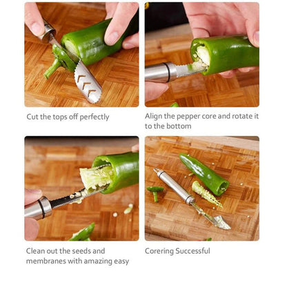 Lighteme Steel Pepper Corer & Seed Remover