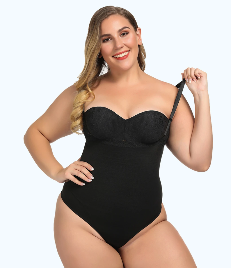 Lighteme Sexy Plus Size Thong Bodysuit Waist & Stomach Shaper