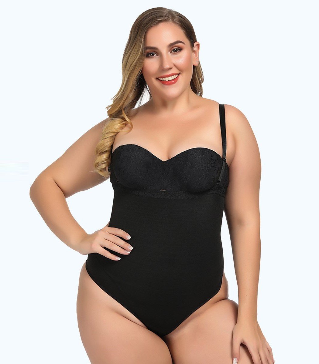 Lighteme Sexy Plus Size Thong Bodysuit Waist & Stomach Shaper