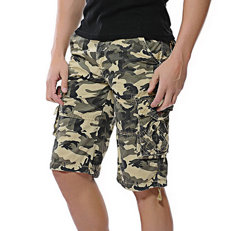 Lighteme Men's Loose Casual Camouflage Cargo Shorts Multi Pocket Hiking Shorts