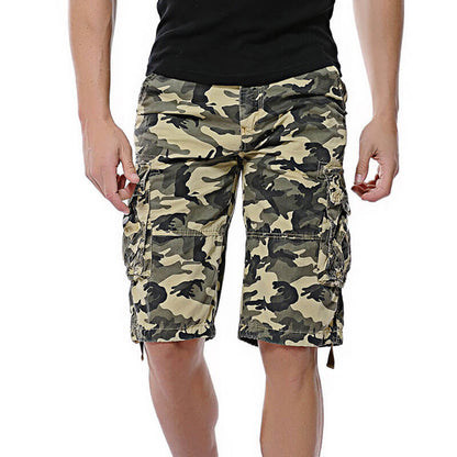 Lighteme Men's Loose Casual Camouflage Cargo Shorts Multi Pocket Hiking Shorts