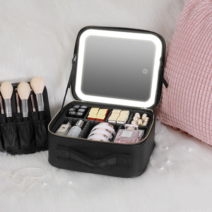 Lighteme Cosmetic Bag with Mirror & USB Port