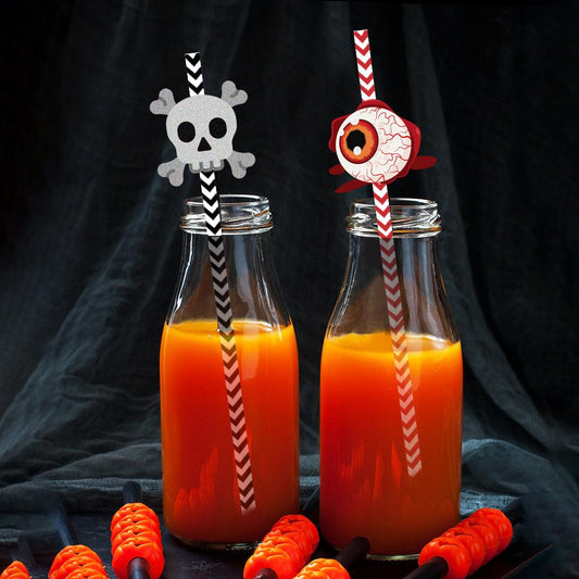 Lighteme 24pc Halloween Horror Paper Straws