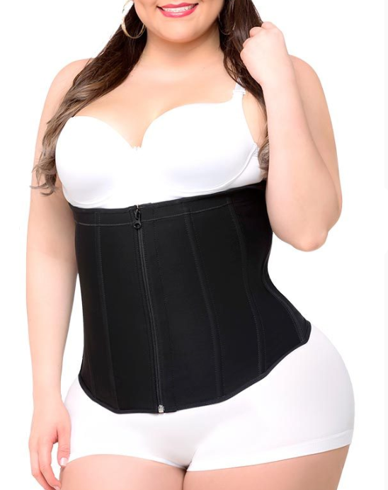 Lighteme Plus Size "Clip & Zip" Waist Trainer - 3 Hook & Zippered Body Shaper!