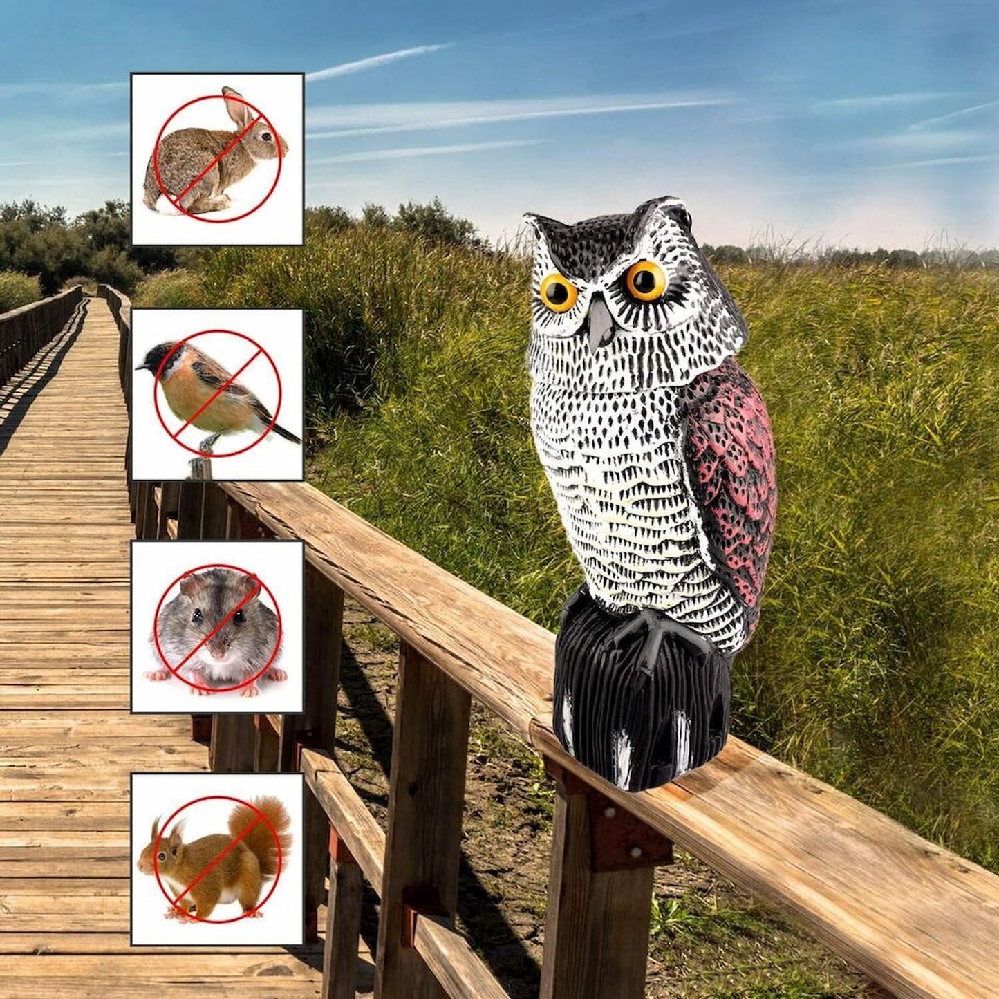 Lighteme Owl lure with rotating head - The owl with rotating head keeps watch