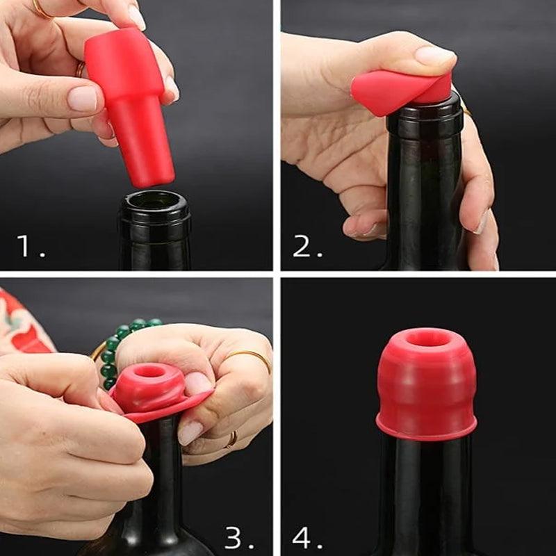 Lighteme Silicone Wine & Champagne Bottle Stoppers | Set of 10 PCS