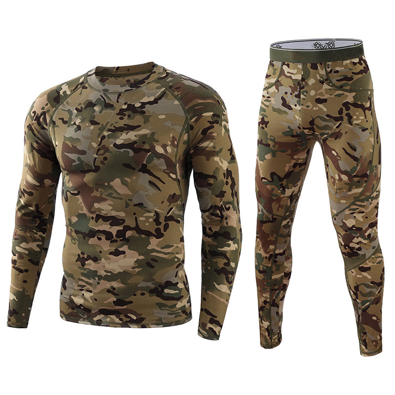 Lighteme Men's Camouflage Thermal Underwear Tactical Sports Shapewear Set