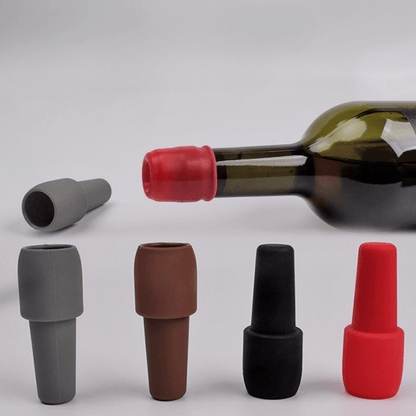 Lighteme Silicone Wine & Champagne Bottle Stoppers | Set of 10 PCS