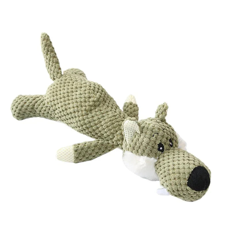 Lighteme Plush Cartoon Puppy Chew Toy with Squeaker for Small Dogs