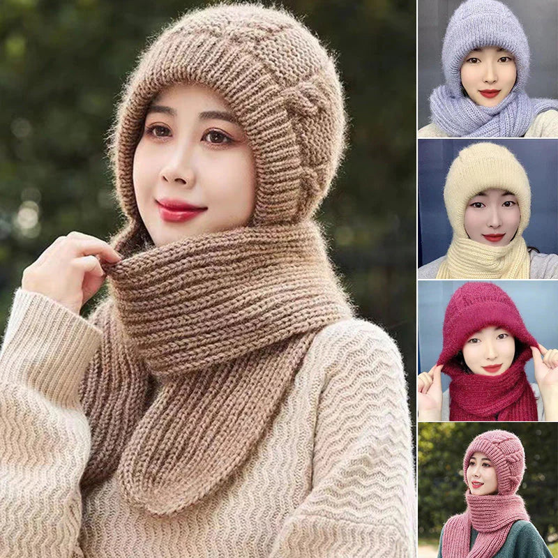 Lighteme Women Knitted Beanie & Scarf Combo