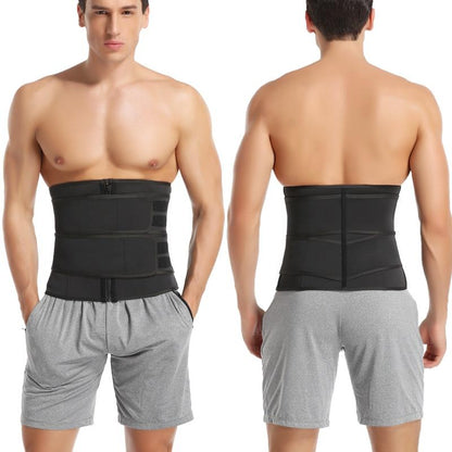 Lighteme Men's Waist Trainer - Double Compression Strap Sweat Belt - Burn Stomach Fat!!