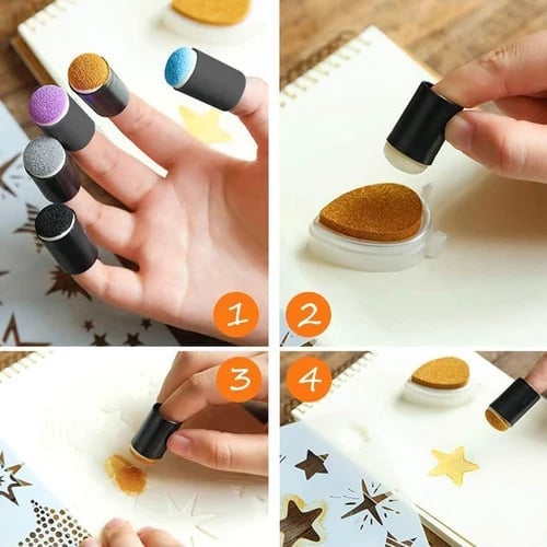 Lighteme DIY Sponge Finger Painting Kit - 20 Colors Included