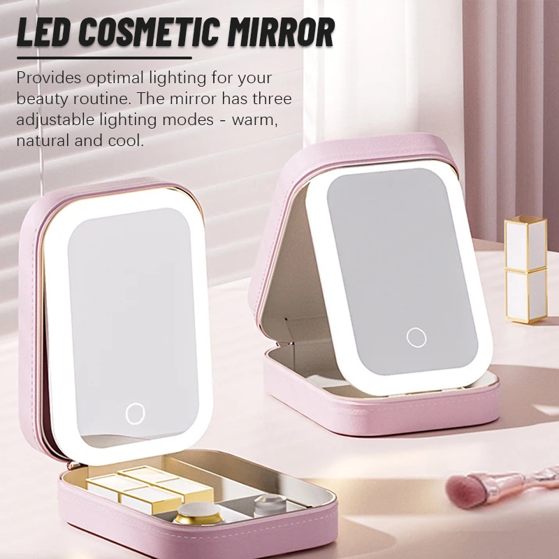 Lighteme Multifunctional Makeup Box - Jewelry Storage Box + Makeup Mirror