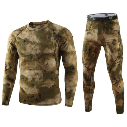 Lighteme Men's Camouflage Thermal Underwear Tactical Sports Shapewear Set