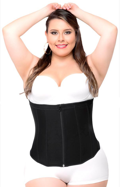 Lighteme Plus Size "Clip & Zip" Waist Trainer - 3 Hook & Zippered Body Shaper!