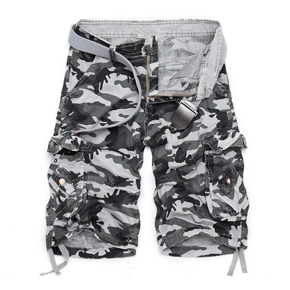 Lighteme Men's Loose Casual Camouflage Cargo Shorts Multi Pocket Hiking Shorts