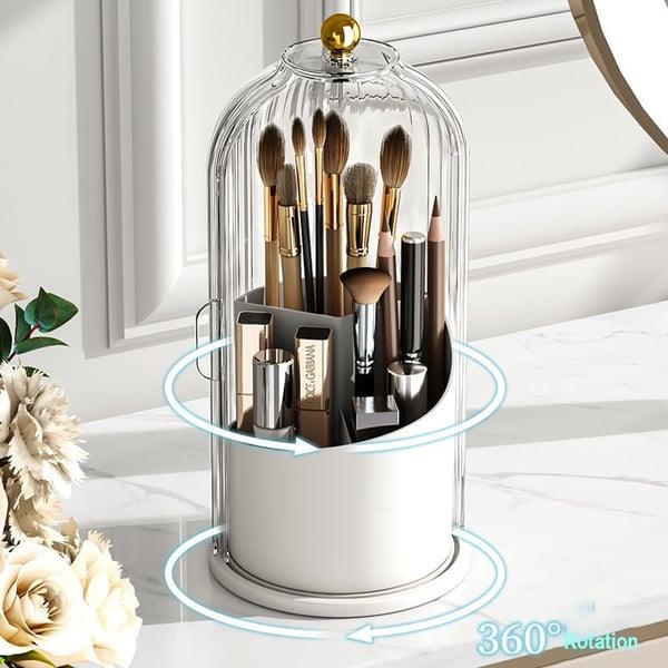 Lighteme 360° Makeup Brush Organizer + Free Lipstick Storage Box