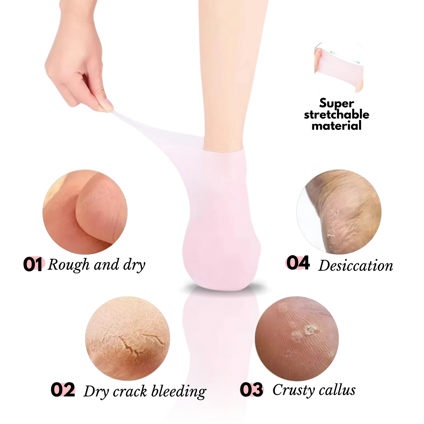 Lighteme Reusable Moisturizing Foot Mask Silicone Socks | BUY 1 PAIR GET 2 PAIRS