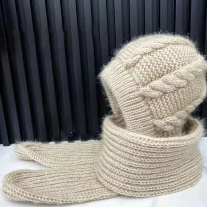 Lighteme Women Knitted Beanie & Scarf Combo