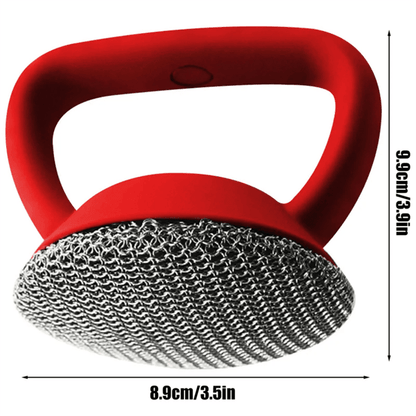 Lighteme Durable Stainless Steel Chainmail Scrubber for Cast Iron Pans