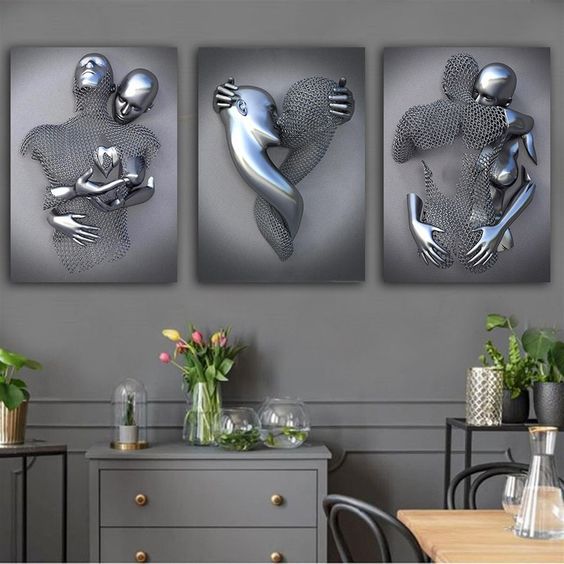 Lighteme Silver Canvas Paintings