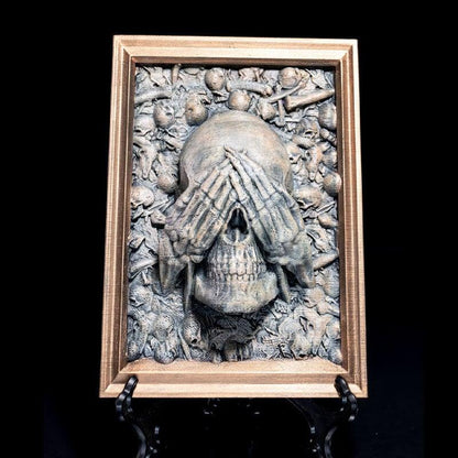 Lighteme 3D Halloween Three Wise Skulls Framed Picture