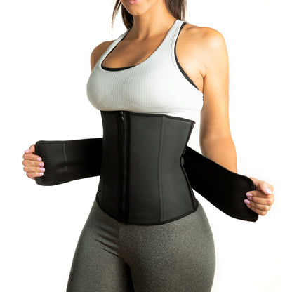 Lighteme Luxe Zip Up Waist Trainer - Velcro Compression Straps