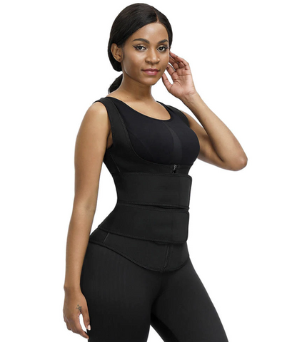 Lighteme Premium Waist Trainer Vest - Double Velcro Compression Straps with Supportive Zipper!